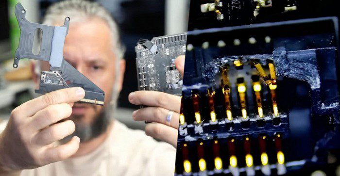 Эталонную видеокарту GeForce RTX 5090 FE лучше не разбирать. Оказалось, что внутренние разъёмы для соединения плат весьма хрупкие 1 a866e7b39c00ce02f800ccbf1c022154