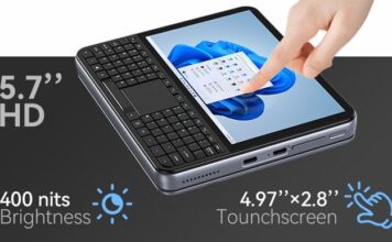 Это карманный Windows-ПК с экраном 5,7 дюйма, физической клавиатурой и массой 330 г. Представлен OmniOne Pocket PC