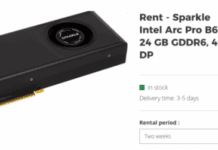 Видеокарта с 24 ГБ памяти за 200 евро… но это аренда на две недели. В Германии Intel Arc Pro B60 можно арендовать на срок до полугода