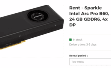 Видеокарта с 24 ГБ памяти за 200 евро… но это аренда на две недели. В Германии Intel Arc Pro B60 можно арендовать на срок до полугода