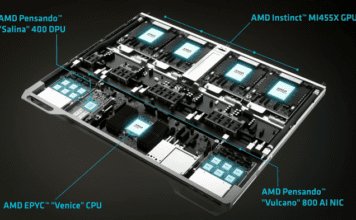 У Intel ничего подобного пока нет. AMD показала 2-нанометровые процессоры Epyc Venice с 256 ядрами и ускорители Instinct MI455X с 432 ГБ памяти