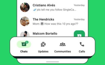 В WhatsApp для удобства переместили панель навигации вниз