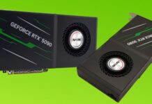 Необычная вытянутая вверх двухслотовая GeForce RTX 5090. Afox представила модель с «турбиной»