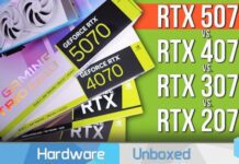 Какая из GeForce RTX xx70 была лучшей? Тесты Hardware Unboxed показывают, какой прирост мы получали при переходе на новое поколение