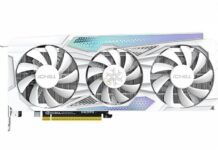 Одна из самых больших GeForce RTX 5060, при этом с короткой и странно обрезанной печатной платой. Представлена Inno3D RTX 5060 iChill
